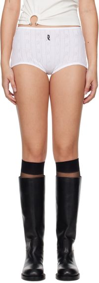 Rabanne Short blanc en pointelle