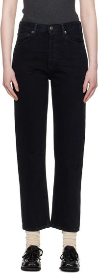 AGOLDE Black 90s Pinch Waist High Rise Straight Jeans