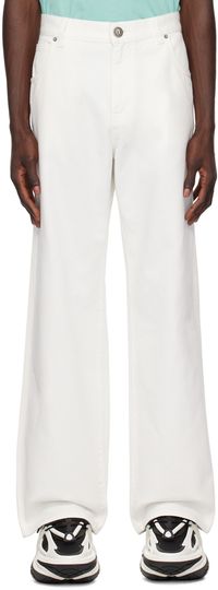 Balmain White Straight-Leg Jeans