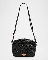 Metro Quilted Glossy Nylon Crossbody Camera Bag