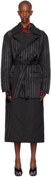 Jean Paul Gaultier Black Pinstripe Coat