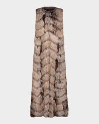 Fur-Free Floor-Length Faux Fox Vest
