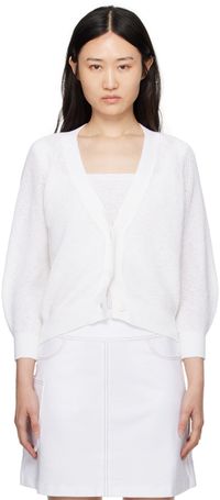 Max Mara Leisure White Tenore Cardigan & Tank Top Set