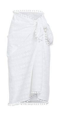Playa Lucila Eyelet Sarong White One Size