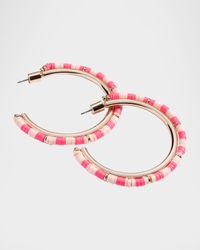 Mini Anguilla Hoop Earrings with Heishi Beads