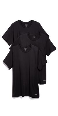 Calvin Klein Underwear Cotton Stretch Classic Fit Crew Neck T-Shirt 3 Pack Black L