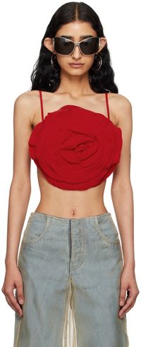 Blumarine Débardeur rouge à appliqué de rose