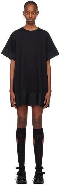 Simone Rocha Black A-Line T-Shirt Minidress