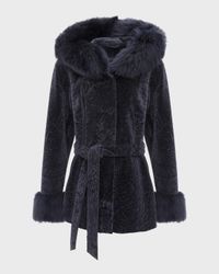 Belted Lamb Shearling Reversible Parka With Merinillo Lamb Shearling Trim