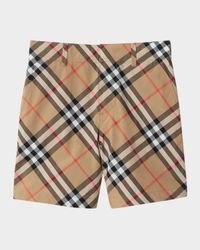 Boy's Oscar Check Cotton Shorts, Size 3-12