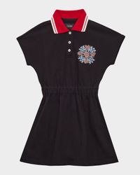 Girl's Out of Trouble MA Logo Polo Dress, Size 4-12