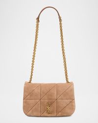 Jamie 4.3 Mini YSL Chain Shoulder Bag in Quilted Suede