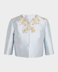 Embellished Silk Bolero Jacket
