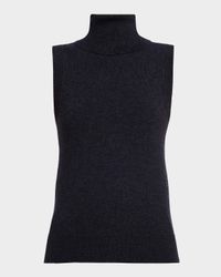 Sleeveless Turtleneck Cashmere Sweater