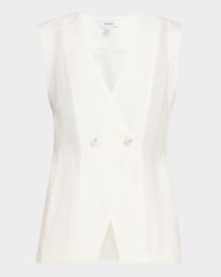Whitney Button-Front Linen Waistcoat