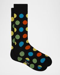 Men's Mike Large Polka Dot Cotton Crew Socks