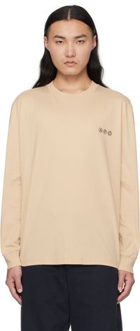 A.P.C. Beige Manche Longue Adresse T-shirt