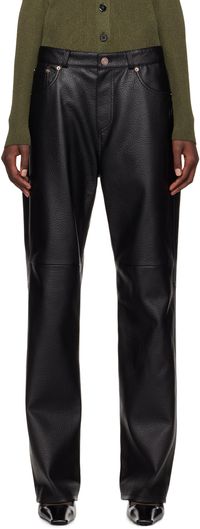 RECTO Pantalon Greta noir en cuir synthétique