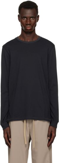 SKIMS Black 'SKIMS Cotton' Classic Long Sleeve T-shirt