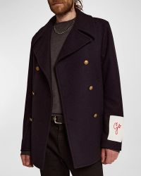 Men's Double-Breasted Compact Peacoat