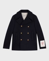 Men's Double-Breasted Compact Peacoat