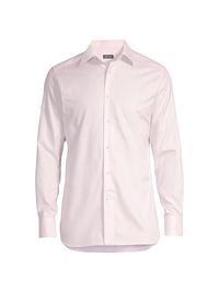 Men's Cotton Poplin Button-Down Shirt - Pink - Size 18.5