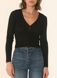 Kookai - Cardigan ajusté en maille pointelle - Taille 3 - Noir