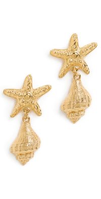 MAYAMAR Starfish Seashell Earrings Gold One Size