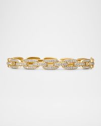 Stax Link Bracelet with Diamonds in 18K White Gold, 7mm