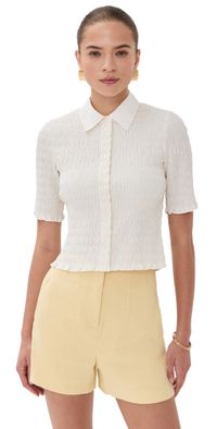 Veronica Beard Silvana Top Dove XL