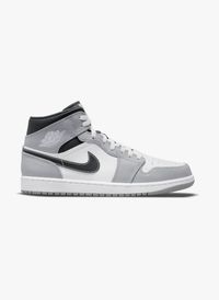 Nike - Air jordan 1 mid light smoke grey anthracite (gs) - Taille 40 - Gris