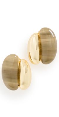 SHASHI Una Earrings Green Agate One Size