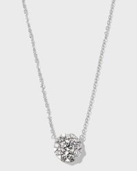 18k White Gold Diamond Bouquet Fashion Necklace, 18"L, 0.66tcw