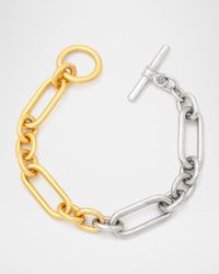 Two-Tone Link Bracelet, 7"L