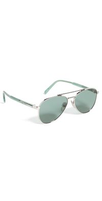 Prada PR A58S Aviator Sunglasses Silver One Size