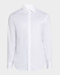 Men's Cotton Tonal Dot Dress Shirt