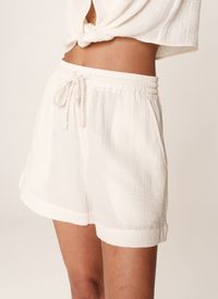 Grace Et Mila - Short large en coton - Taille L - Blanc