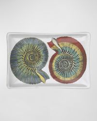 Rectangular Ashtray - Conchiglie Black Color White
