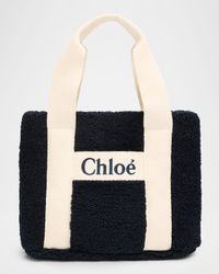 Kid's Faux Shearling Tote Bag