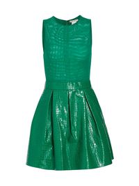 Women's Chara Croc-Embossed Minidress - Emerald - Size 14