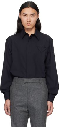 Bottega Veneta Navy Fine Wool Shirt