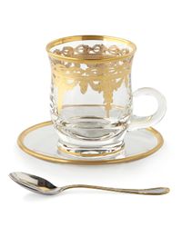 Vetro Gold Cups & Saucer