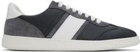 Ferragamo Gray & White Low Top Signature Sneakers