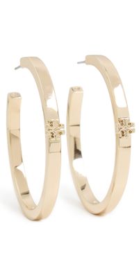 Tory Burch Kira Hoop Earrings Tory Gold One Size