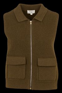 Maison 123 - Gilet sans manches en laine - Taille XL - Kaki