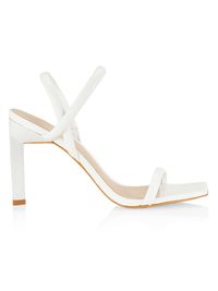Women's COLLECTION Strappy Leather Heels - White - Size 10.5