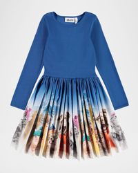 Girl's Casie Long-Sleeve Organic Cotton Dress, Size 2T-6