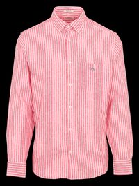 Gant - Chemise en lin mélangé rayé - Taille XL - Rouge