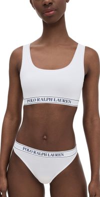 Polo Ralph Lauren Scoop Cropped Tank White Cloud L