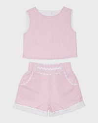 Girl's Audrey Two-Piece Gingham Set, Size 2-6